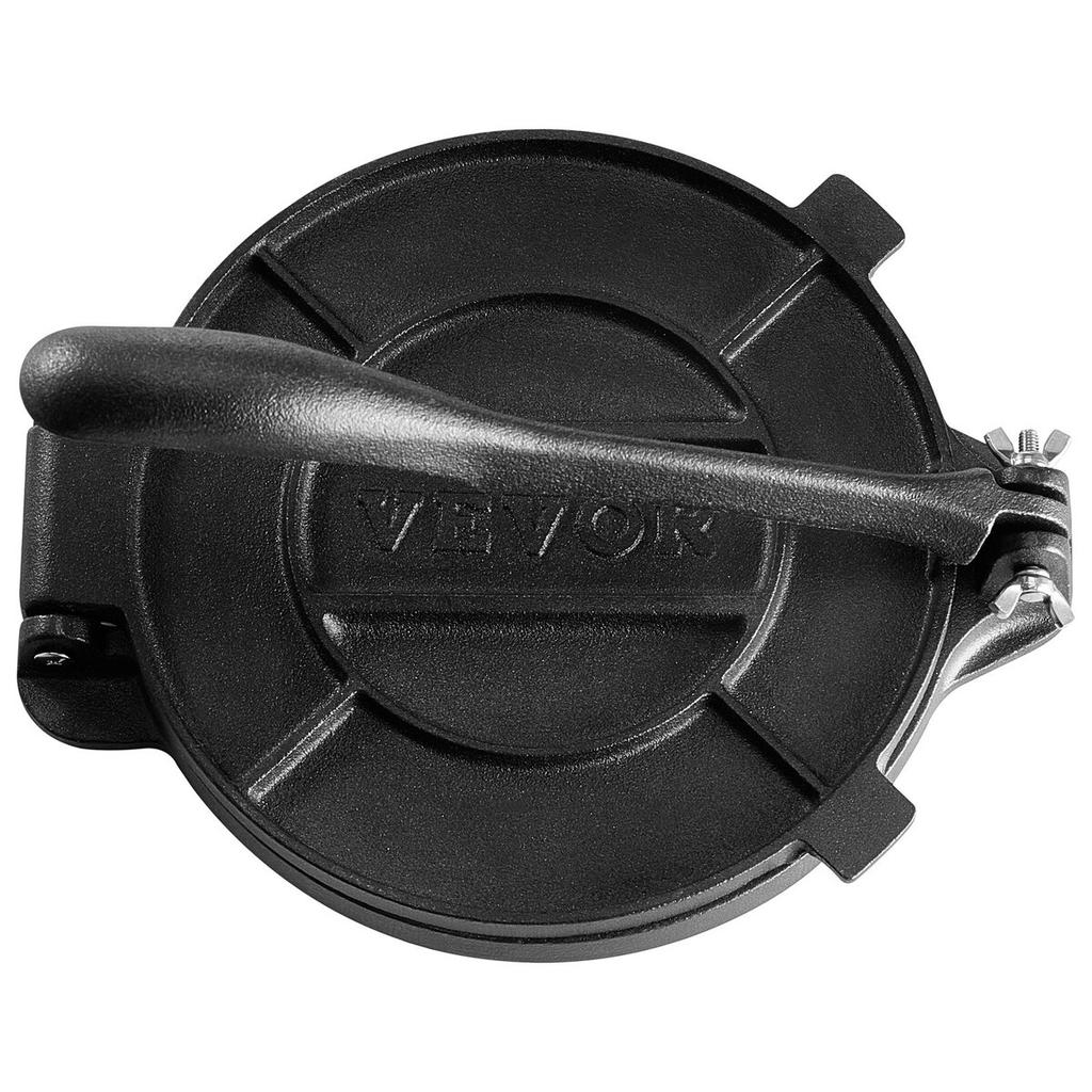 Tortilla Press, 8 Inch Tortilla and Roti Maker, Cast Iron Heavy Duty Tortilladora Press, Pre-Seasoned Pataconera Maker with 100 Pcs Parchment Paper,