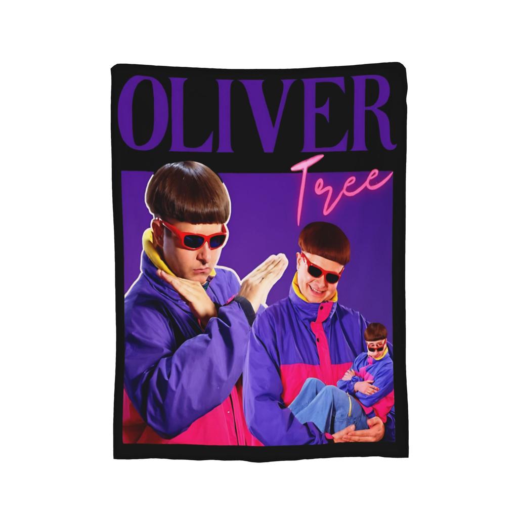 Oliver Tree Doodle Design Wool Blanket Funny Throw Blankets for Home xcm Quilt