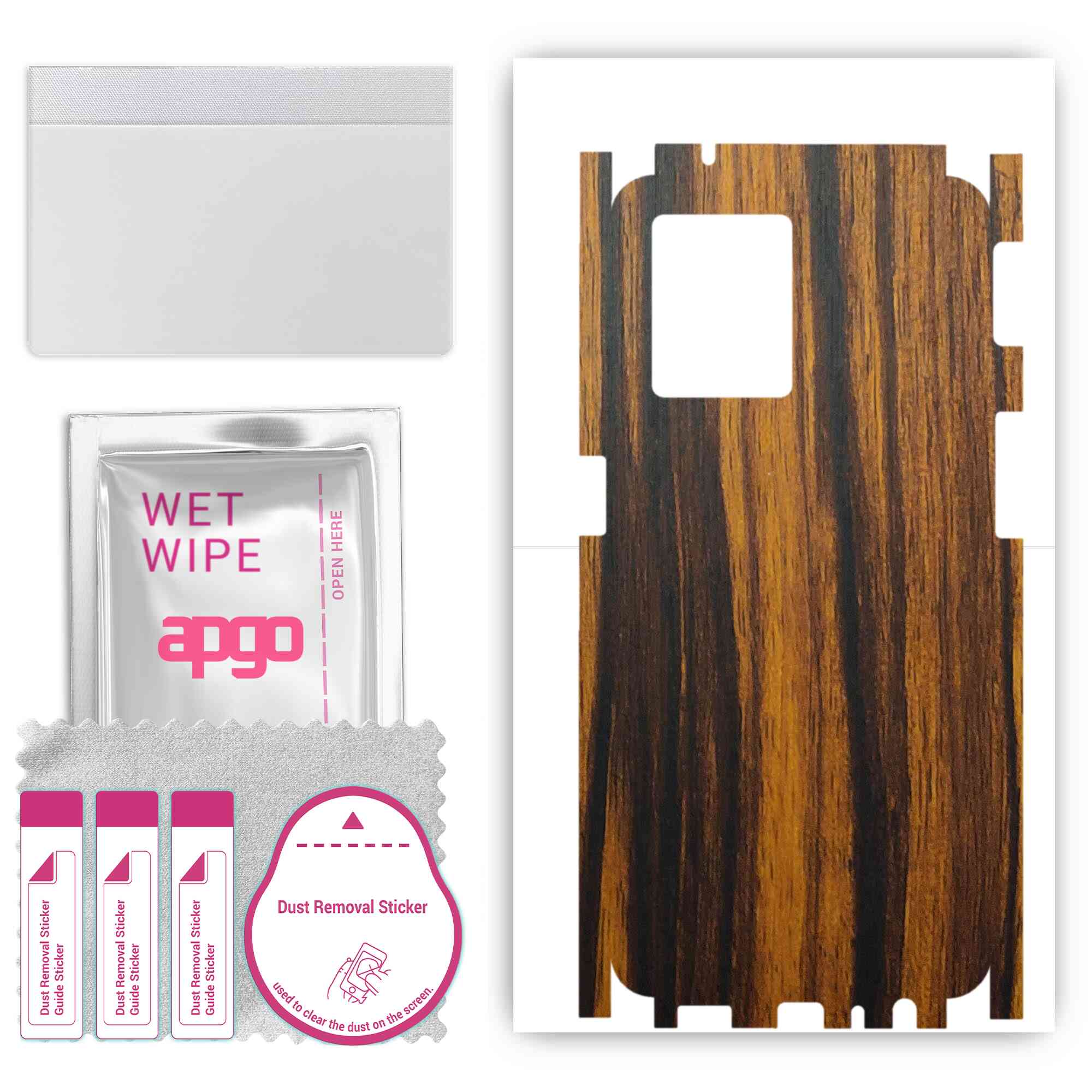 

apgo Protective Skin Sticker for the back+sides compatible with Oppo Reno8 4G, Full Wrap Film, Foil, Vinyl - Pattern Tigerwood