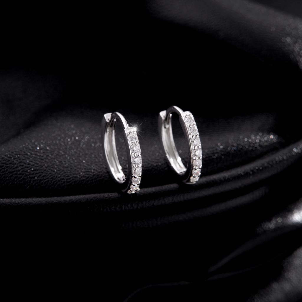 D Color Sparkling Moissanite Earrings 925 Sterling Silver Classic Shining Circle Hoop Earrings For Women Fine Jewelry