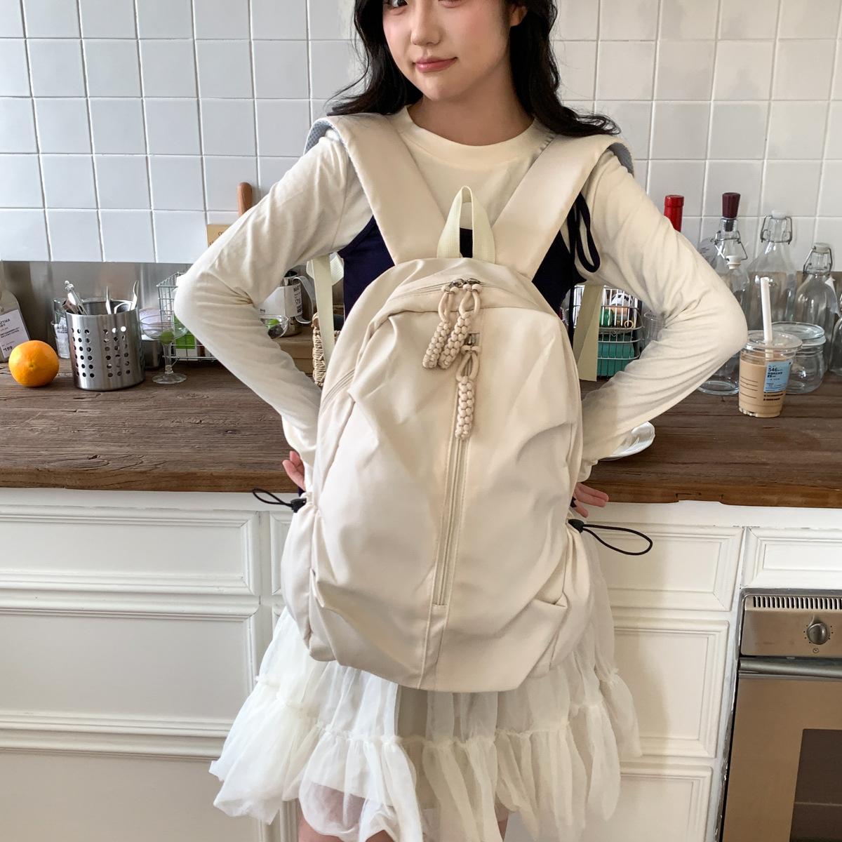 

Large Capacity Schoolbag for Men and Women High School Students Simple and High-value Casual Sports Backpack Travel Backpack one size fits all белый