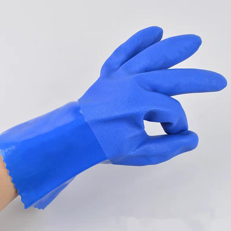 Pvc Industrial Rubber Gloves Anti Slip Thickening Anti Corrosion Chemical Wear-Resistant Waterproof Labor Protection Gloves