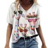 Summer Owl T-Shirts Animal 3D Print Women V-Neck Short Sleeve T Shirt Streetwear Y2K Casual Tees Harajuku Tops Female Clothing