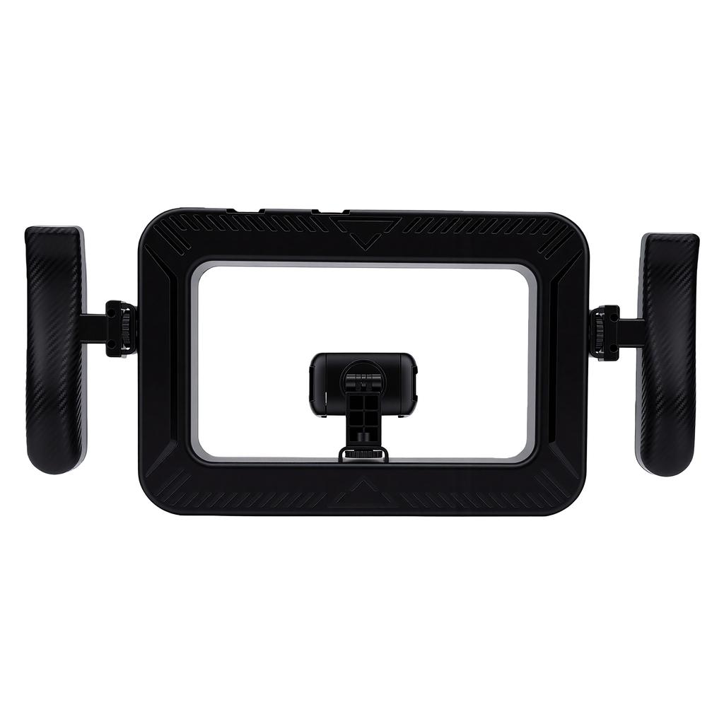 Smartphone Video Rig with 2900K-7000K CRI 95+ LED Light Handheld Cell Phone Stabilizer with Selfie Light for Live Streaming Makeup