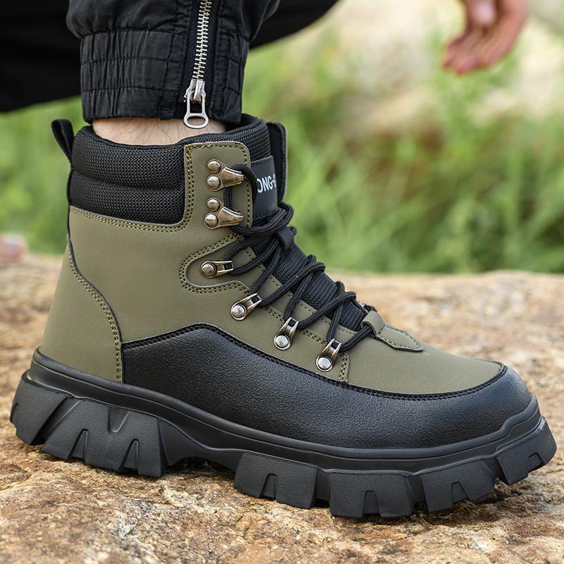 Fashion Work Boots New Anti Smashing Anti Piercing Safety Boots Steel Toe Shoes Non-slip Protection Shoes Security Boots Men