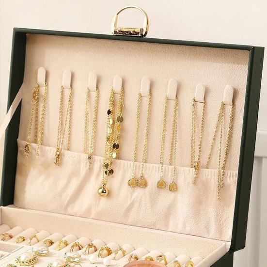 Šperkovnice z umělé kůže Třívrstvá Velkokapacitní Stojan na šperky Multifunkční Organizér na náušnice Náhrdelníky Náramky Prsteny Kontejner Pouzdro