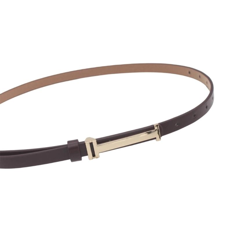 

Elegant Skinny Waistband PU Leather Thin Waist Strap Stylish Accessory Waist Belt For Women Casual Outfit Office Wear кавовий