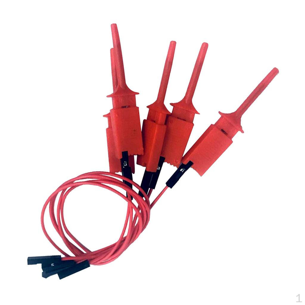 

5 шт., кабель логического анализатора, тестовый крючок, зажим, линия, гнездо, 20 см, красный