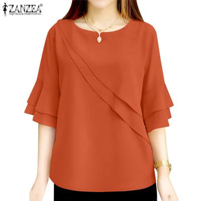 Womens Summer Casual Round Neck Half Sleeve Loose Blouse