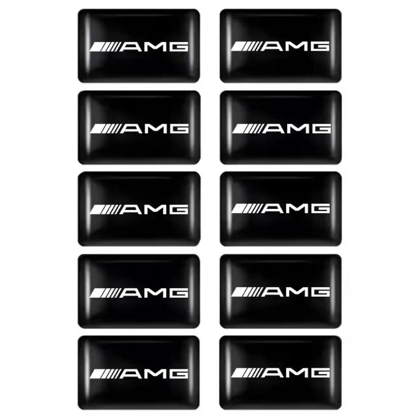 

10Pcs For Mercedes Benz AMG A B C E G CLA GLA W211 W214 W205 W203 Car 3D Epoxy Resin Emblem Interior Stickers Auto Accessories