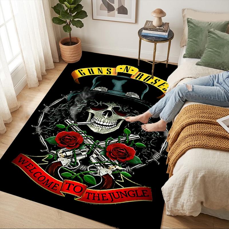 Guns N' Roses Living Room Nonslip Area Rug Soft Carpet For Bedroom Game Playroom Sofa Office Home Decor Doormat Christmas Gift C926671