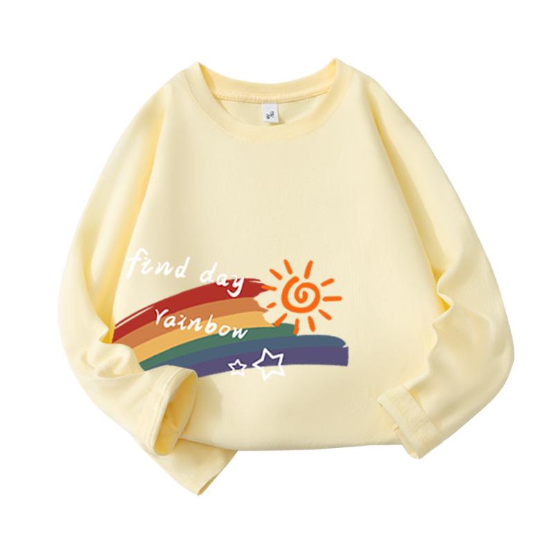 Children's Cotton Autumn Long-Sleeve Round Neck Top - Trendy Loose Fit Korean Style T-Shirt for Boys