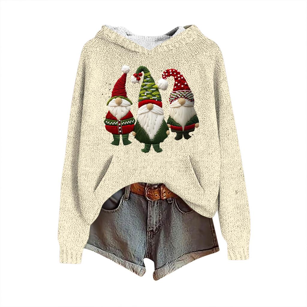 Sweatshirts For Women Knit Sweater Cute Shirt Fall Pullover Hooded Sweatshirt