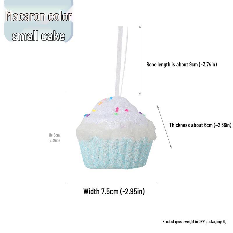 DIY Christmas Macaron Ice Cream Cake Donut Tree Decorations Pendant