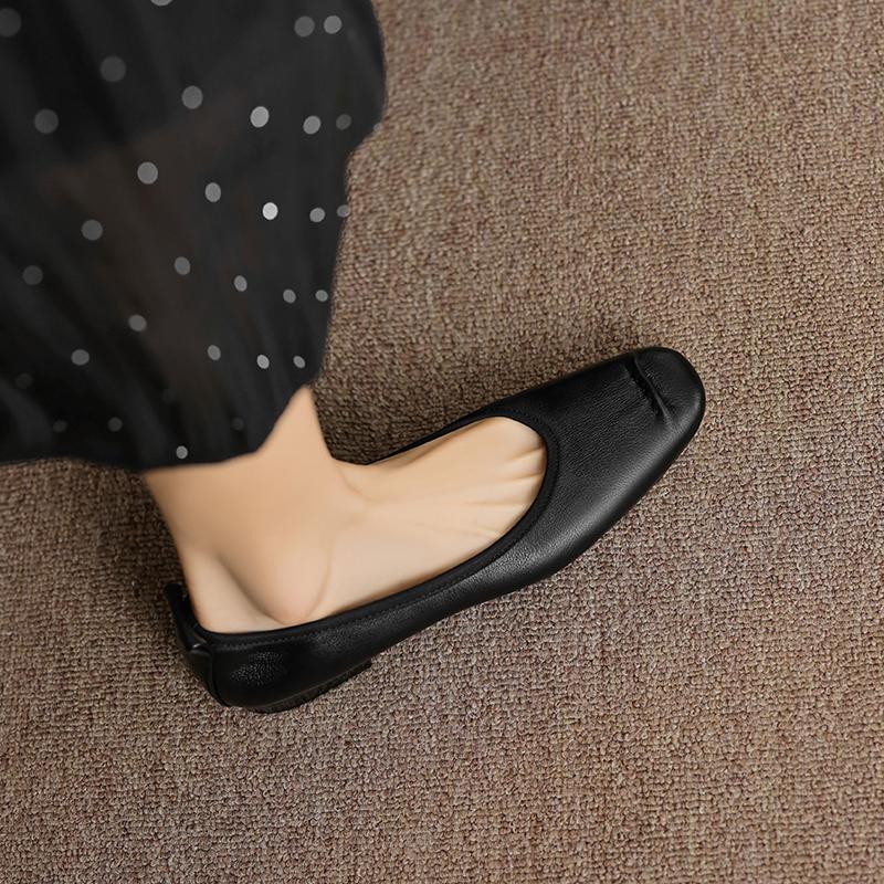 Fashion 2025 New Arrival Women Flats Heels Shoes Genuine Leather Soft Comfort Casual Shoes Woman Basic Spring Summer Flats Shoes