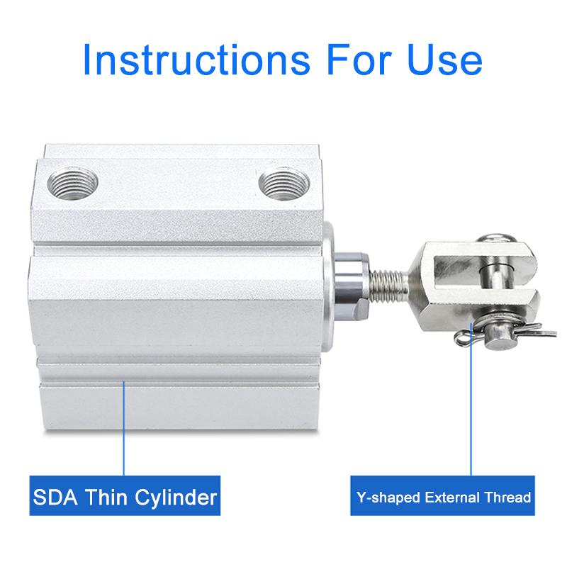 Thin Cylinder SDA/ACQ/CQ2B Pneumatic Accessories Y-shaped Connector External Thread Connector