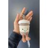 Cute Coffee Cake Plush Pendant Soft Stuffed Food Toy Fluffy Keychain Gift for Kids Birthday Christmas Bag Home Decor