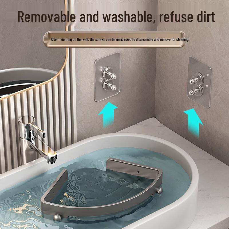 Wall-Mounted Suction Cup Bathroom Corner Shelf