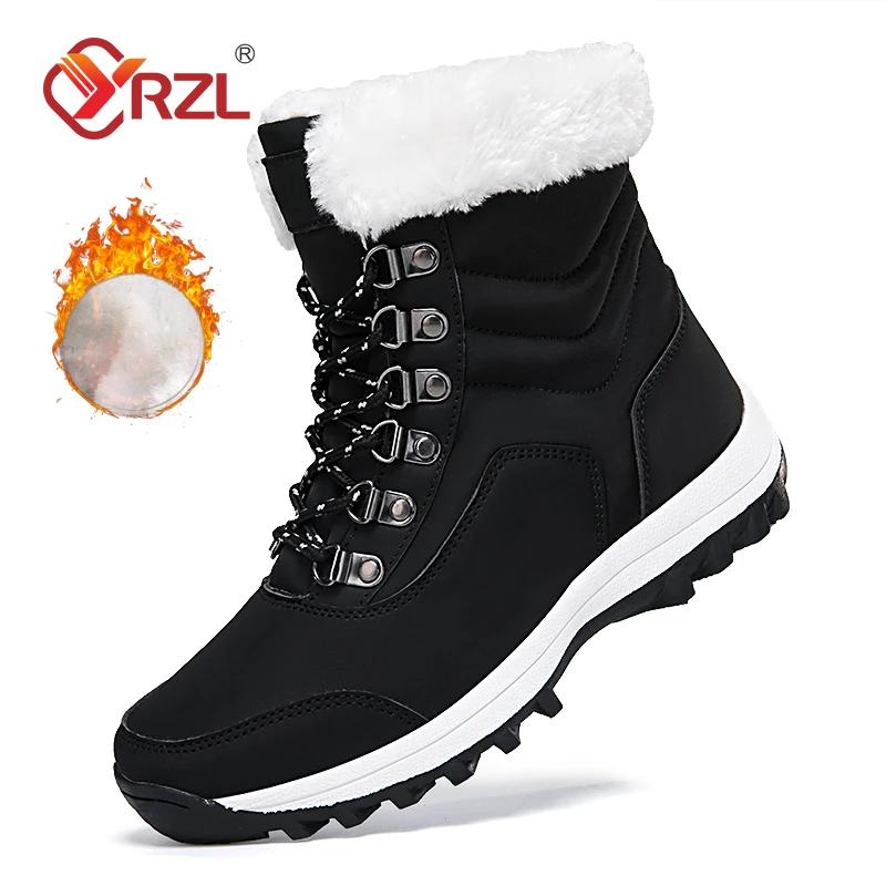 

YRZL Зимняя обувь Женские теплые нескользящие ботильоны Мягкие удобные теплые уличные женские ботинки Женские 2024 Новые меховые зимние ботинки на платформе 36 чёрный