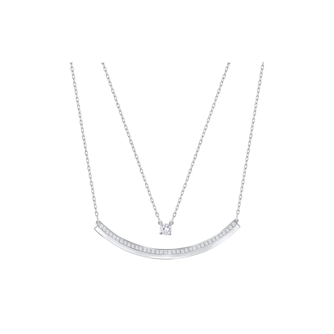 Swarovski Fresh Versatile Smile Silver Necklace Women necklace 5225444 Silver White,F