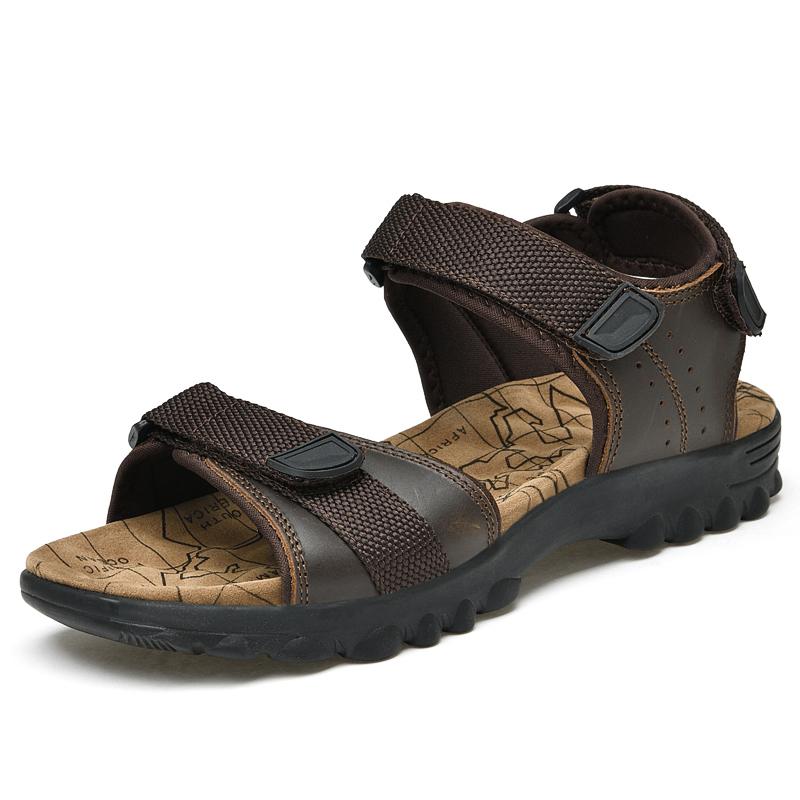 

Высококачественные летние сандалии для мужчин из натуральной кожи, мужская обувь, повседневные пляжные туфли на плоской подошве, роскошные мягкие мужские сандалии для отдыха, классные тапочки 43