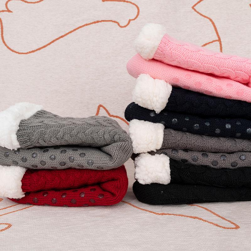 Women's Middle Socks Floor Socks Home  Sleep Christmas Socks Carpet Socks Autumn and Winter Plush Thickened