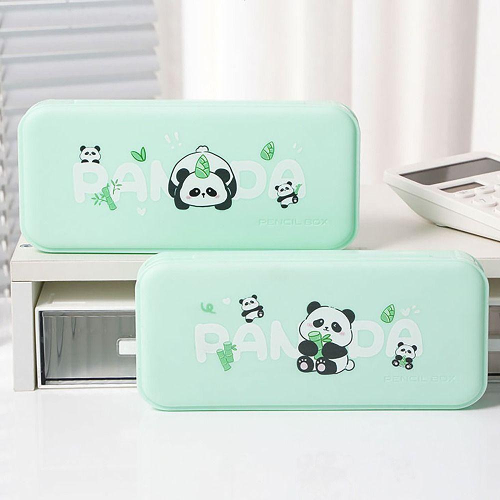 

Waterproof Pencil Case Panda Pen Box Cute Writing Case Student 2 зелений