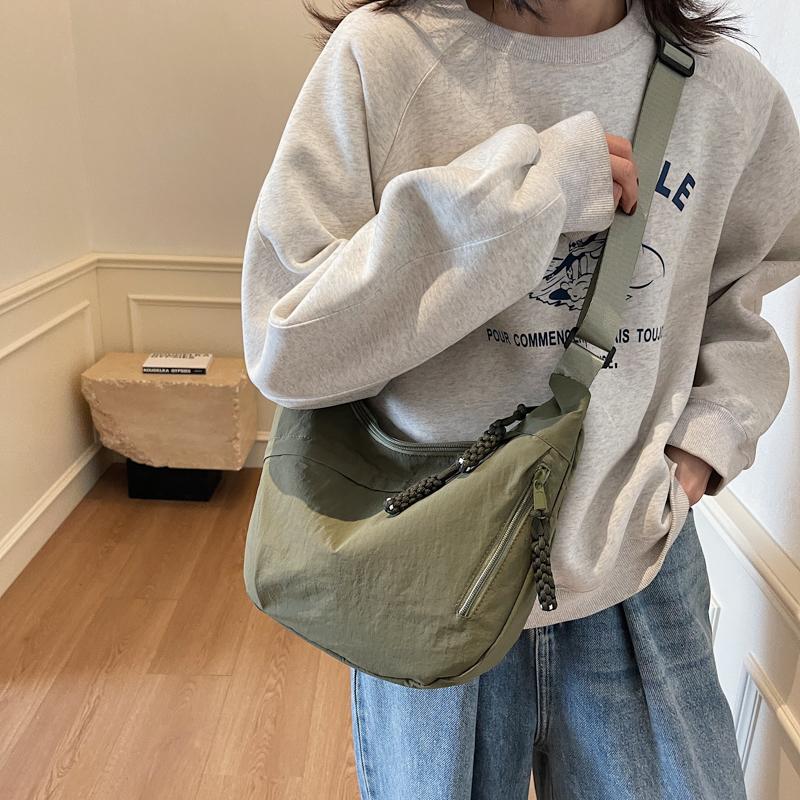 Hobo Bag Women's Crossbody Bag Large Capacity Shoulder Bag Solid Color Sports Bag