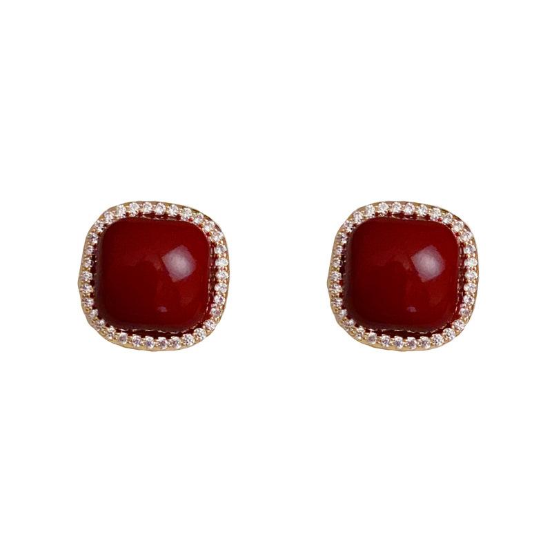 Fashionable Square Small Versatile Earrings 1 pair