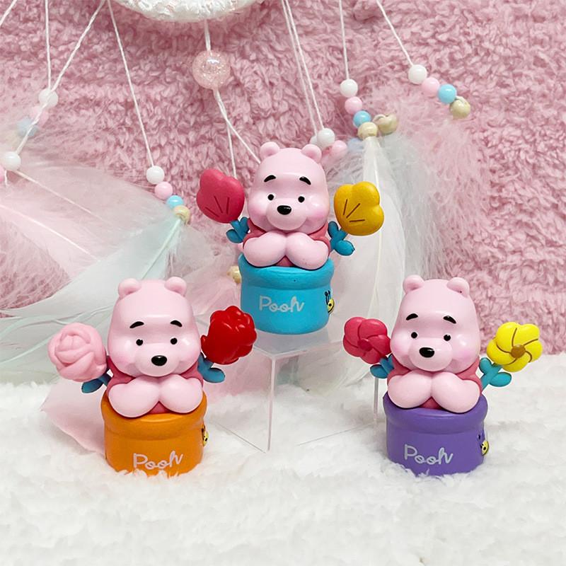 Adorable Winnie The Pooh Bear Creative Flower Pot Figurine Decorative Toy Model