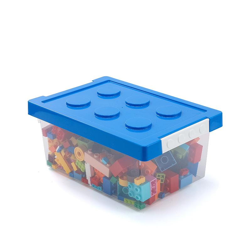 

Snap on Building Block Storage Box with Large Capacity Transparent Tape Cover, Classified and Organized Toy Storage Box