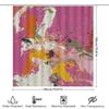 Fashionable Bath Shower Curtain Print Decor For Home Bathroom Decoration Pink Abstract Art With Orange Yellow Green Splashes, Po