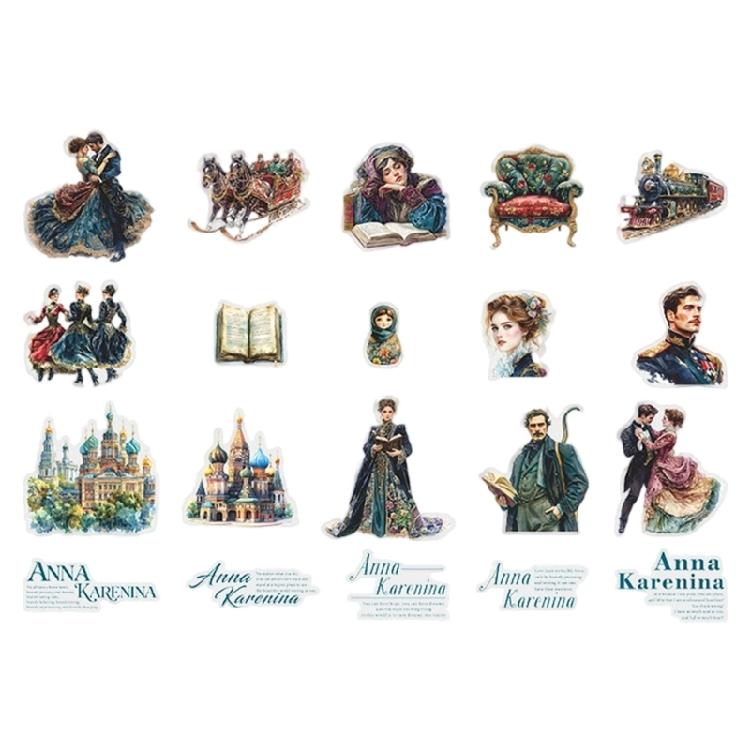 

Book Scene Stickers 80x80mm PET Film Quality Labels For Crafts