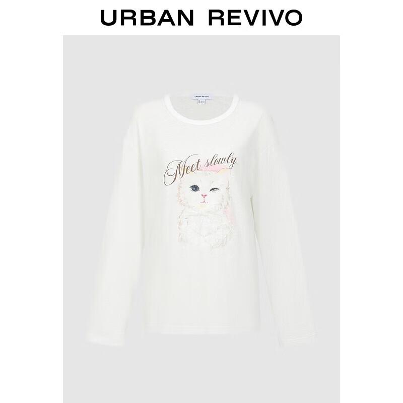 UR Women s Autumn Pet Letter Print Long-Sleeve T-Shirt L