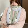 Winter Cute Lamb Blend Color Matching Warm Scarf Plush Atmosphere Versatile Burger Cute Scarf