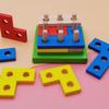 Lstymy Montessori Wooden Tetris Shape Sorter Building Blocks