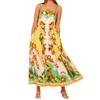 2025 European & American Women's Summer Sleeveless High-Waist Swing Dress with Sexy Suspender & Print Design