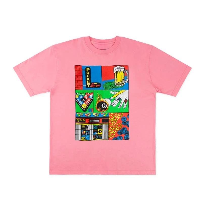 Fashion Billiards Printed Short Sleeve Cotton T-Shirt Loose Fashion Comfortable Men's and Women's Autumn and Winter Innerwear