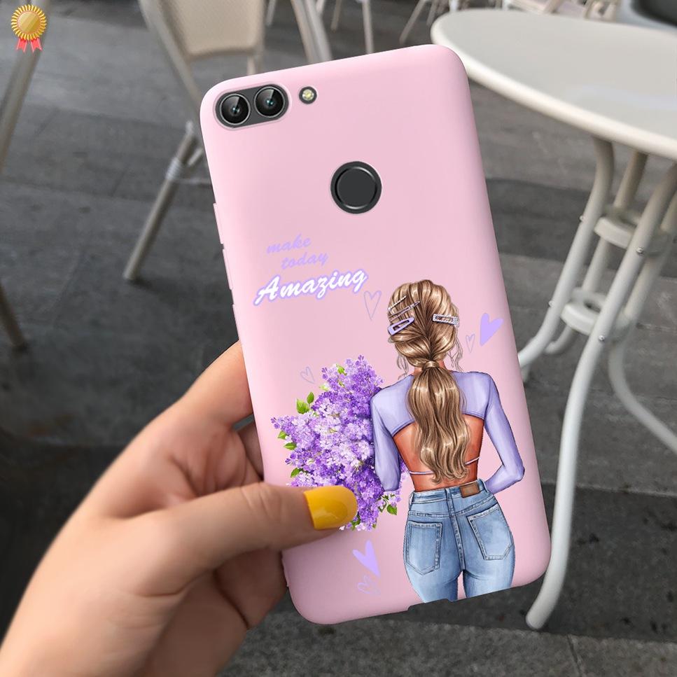 Für Huawei P Smart Hülle Niedliche Blume Schwarz Weiches TPU Silikon Bumper Hülle Für Huawei PSmart P Smart 2017 FIG-LX1 Handyhülle Funda