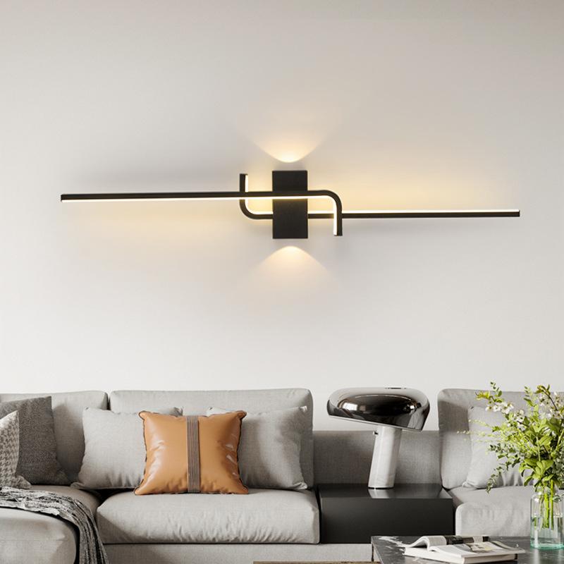 Modern Minimalist Creative Strip Led Wall Lamp Bedroom Bedside Wall Sconce Led Lights Living Room TV Sofa Background Wall Lamp