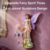 Unique Corridor Wall Art Fairy Night Light, Resin Elf Sculpture Lantern for Bedroom, 3D Faux Crystal Pendant Hanging Decor with Pendant, Romantic Gift