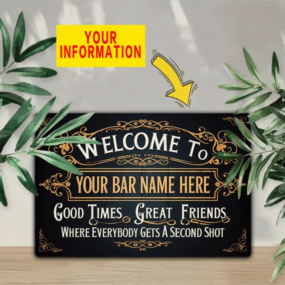 Custom Aluminum Welcome Sign Bar Lounge Wall Decor