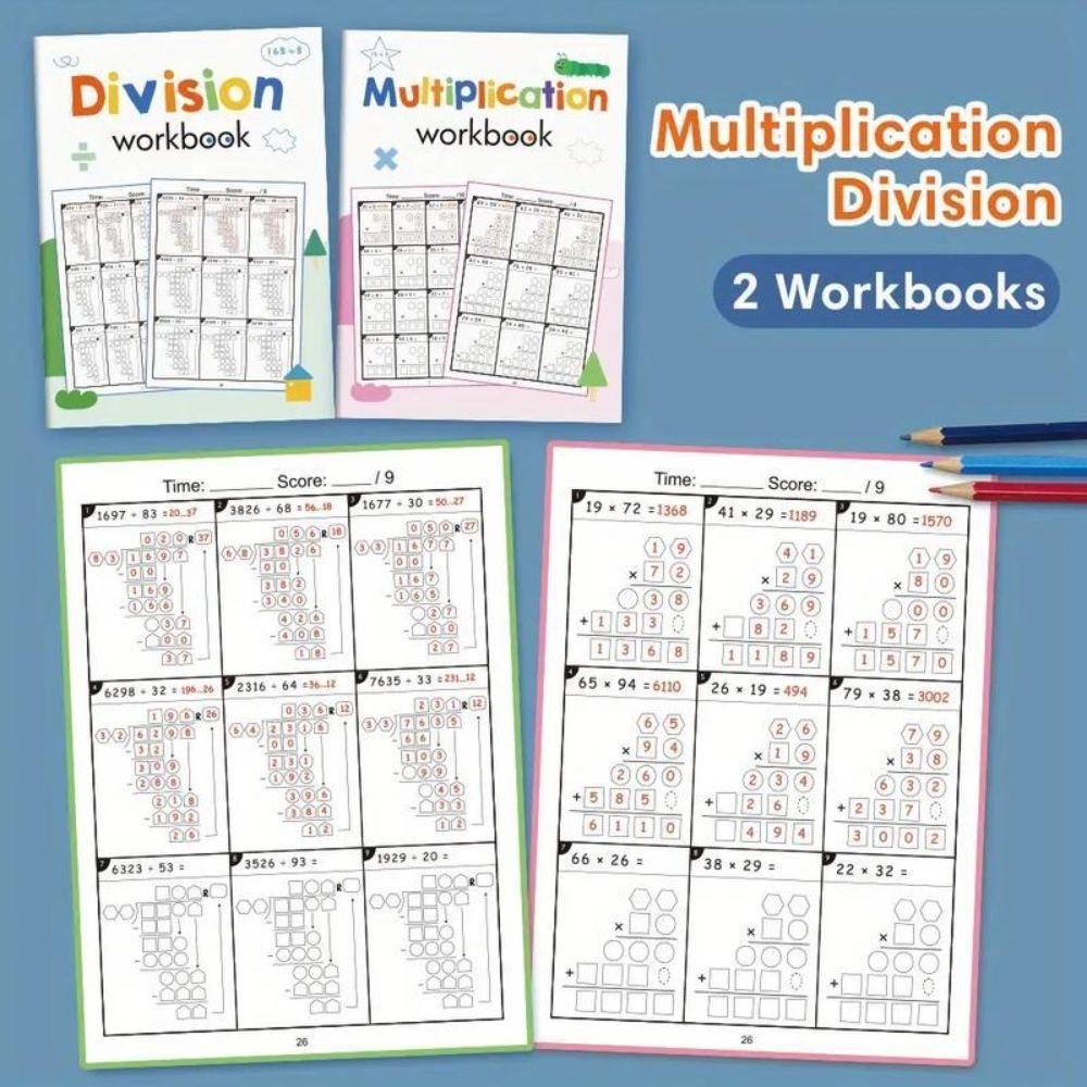 Multiplication and Division Math Improvement Exercises Notebook Daily Practice  Early Learning