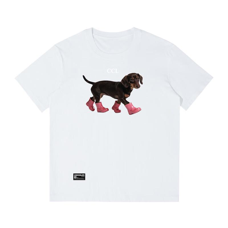 CHOCOOLATEit Dachshund Print Loose Cotton T-Shirt 3XL белый