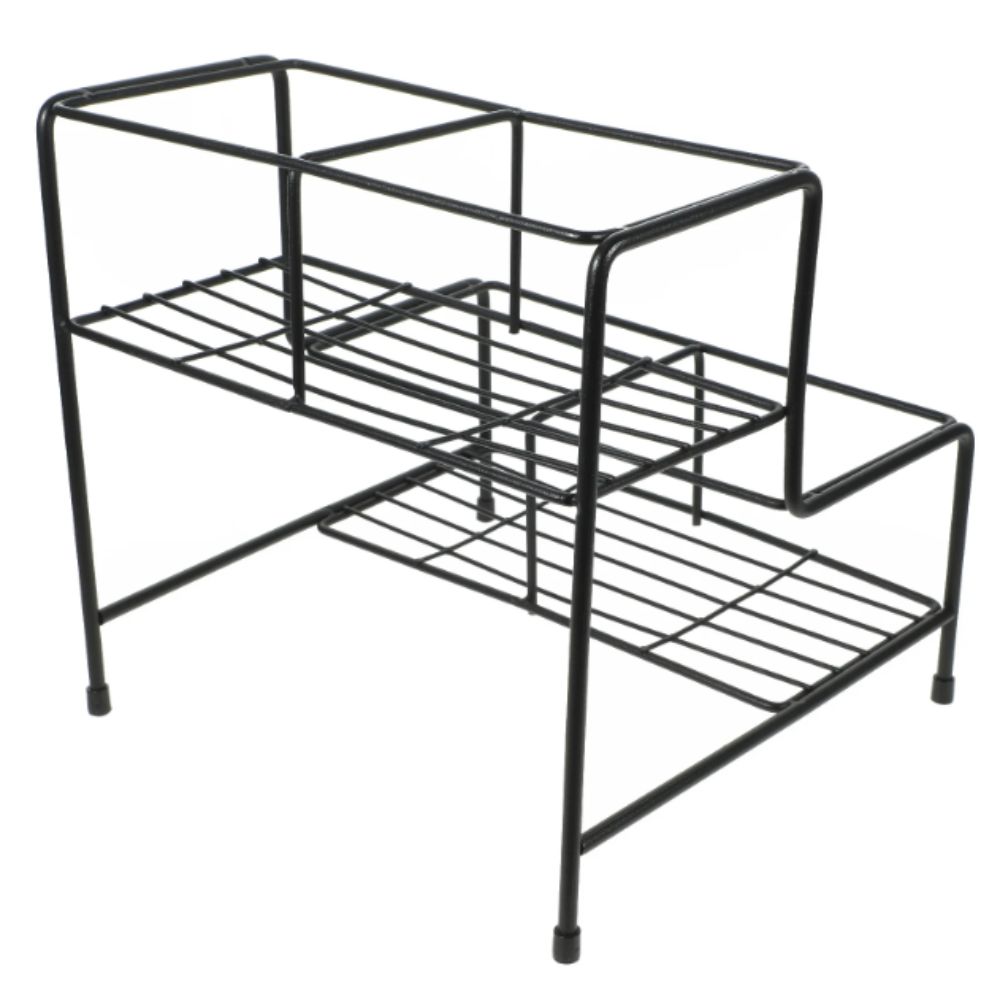 Black Color Syrup Bottle Display Stand 4 Grids Design Spice Rack  Commercial Cafe