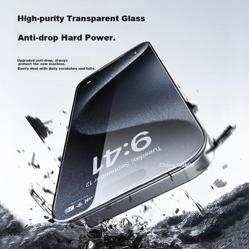 AR IPhone 15 Pro Max Tempered Glass Screen Protector, AR Full Coverage Fingerprint Protection Film for Apple 15 Pro Max, 2 Pieces in One Set