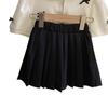 Conjunto Preppy de 2 Piezas para Bebé Niña Verano Top de Manga Corta con Lazo y Falda Plisada Atuendo de Moda para Niños Pequeños