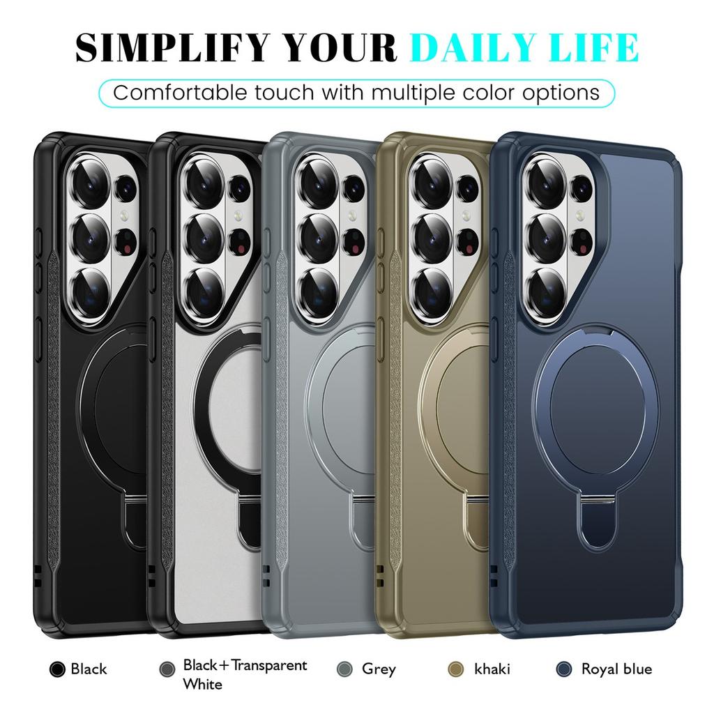 Magnetic Holder Folding Stand Phone Case for Samsung S25 S26 Ultra S24 Plus A07 A36 A56 A55 A54 A35 A26 A16 A06 A05 Armor Cover