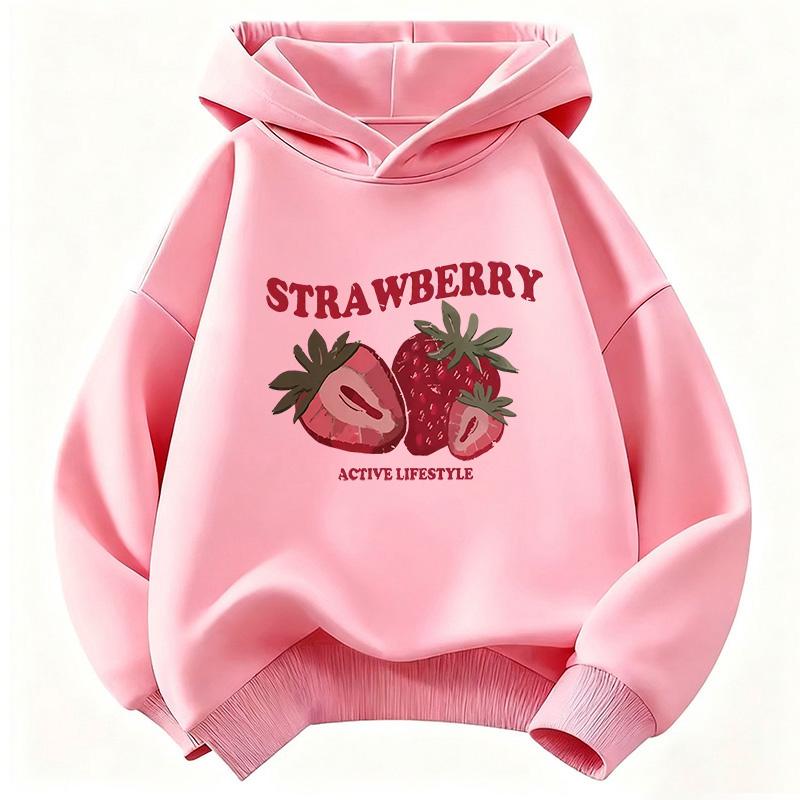Sudadera con capucha divertida de fresa Y2k años 90 Niños Sudadera con capucha infantil para niños y niñas Otoño Primavera Sudaderas con capucha casuales