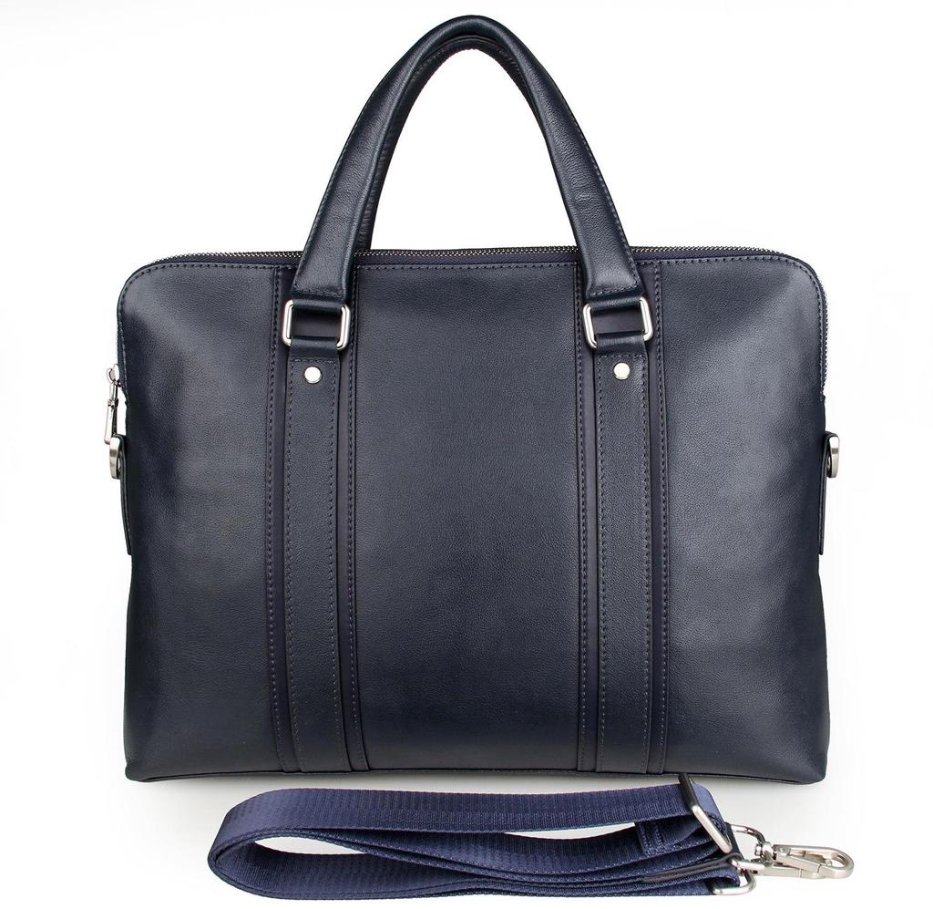 Jiamida Genuine Leather Men's Crossbody Briefcase for 15.6-inch Laptop
